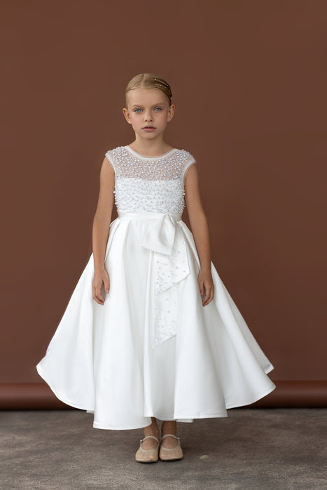 Diana White Pearl Beaded Gown Dress (MADE TO ORDER)