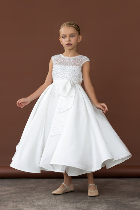 Diana White Pearl Beaded Gown Dress (MADE TO ORDER)