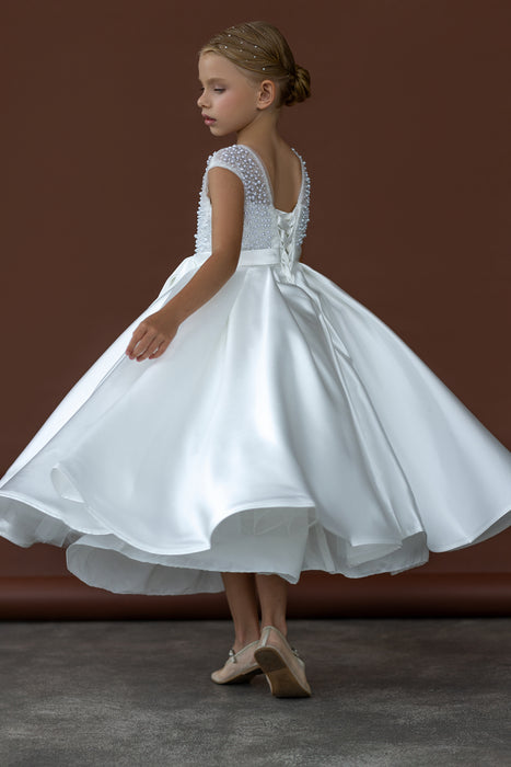 Diana White Pearl Beaded Gown Dress (MADE TO ORDER)