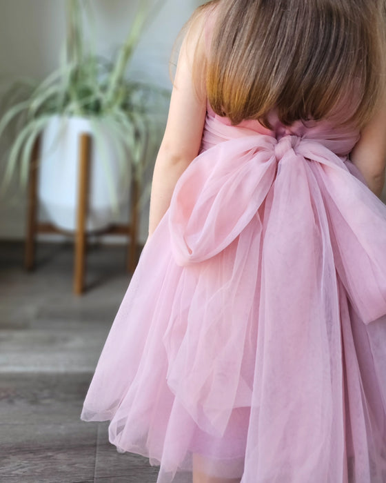 Ariella Pink & Blue 3D Floral Tulle Dress