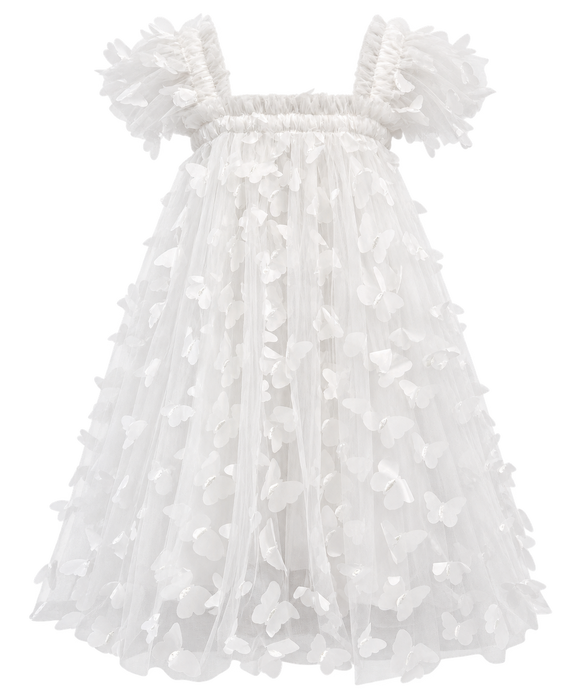 White Baby Butterfly Dress – Newborn & Infant Tulle Dress