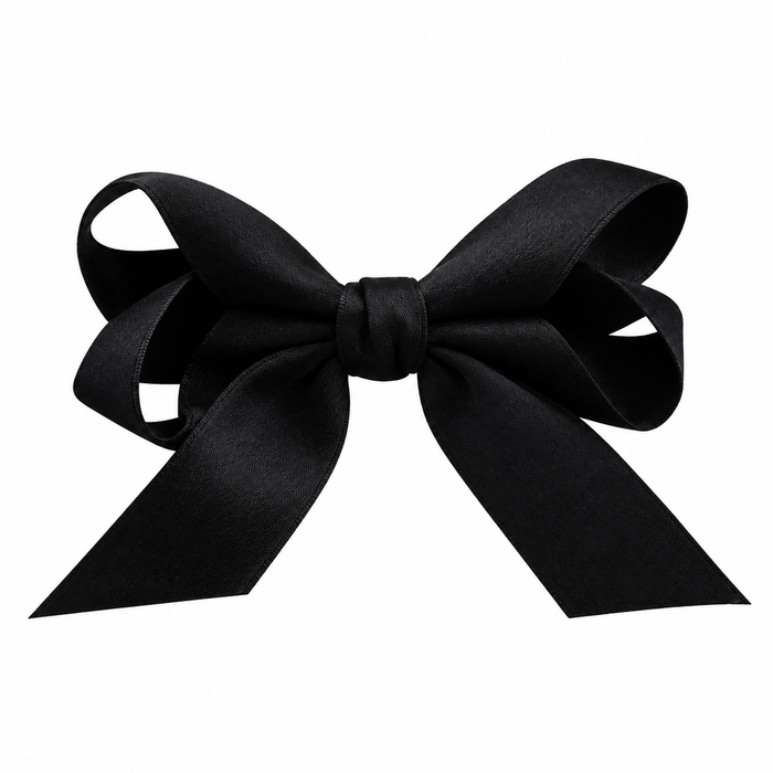 Black Double Loop Hair Bow for Girls