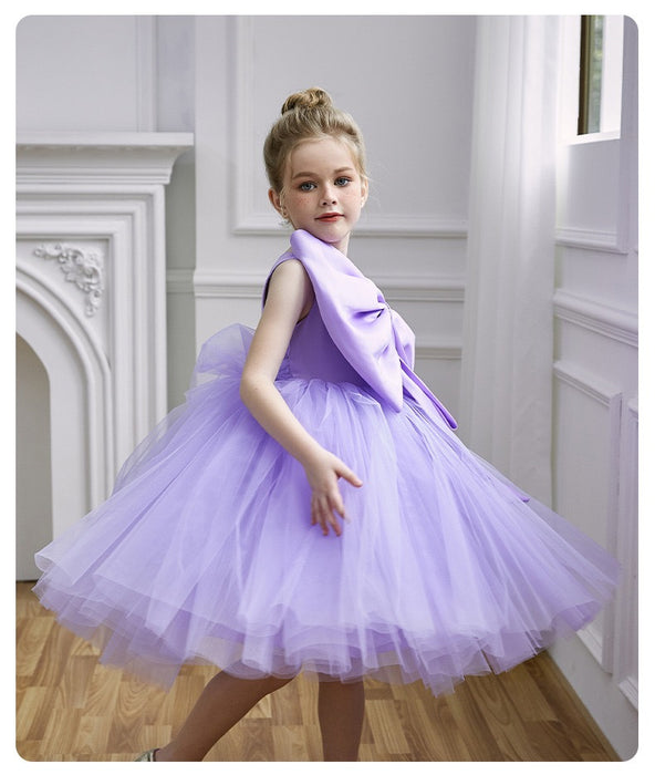 Violet Tulle Bow Dress – Lavender Birthday Party