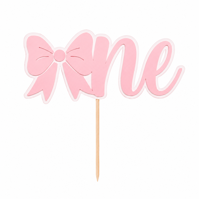 Pink Bow First Birthday Party Set