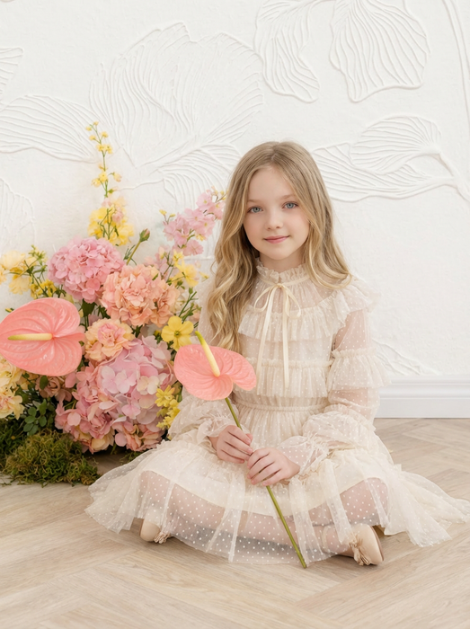 Amelie Ivory Dotted Tulle Dress (PRE ORDER)