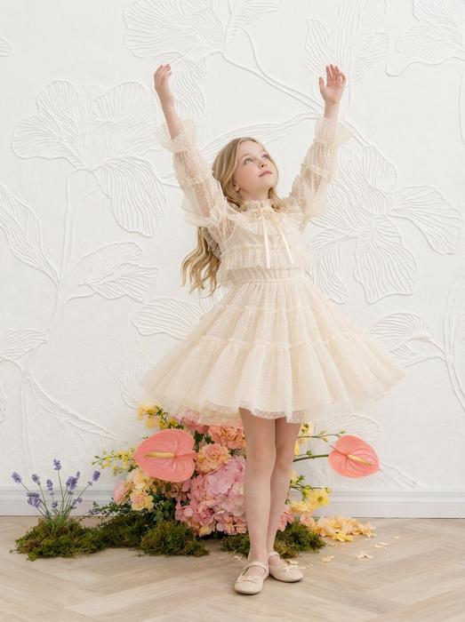 Amelie Ivory Dotted Tulle Dress (PRE ORDER)