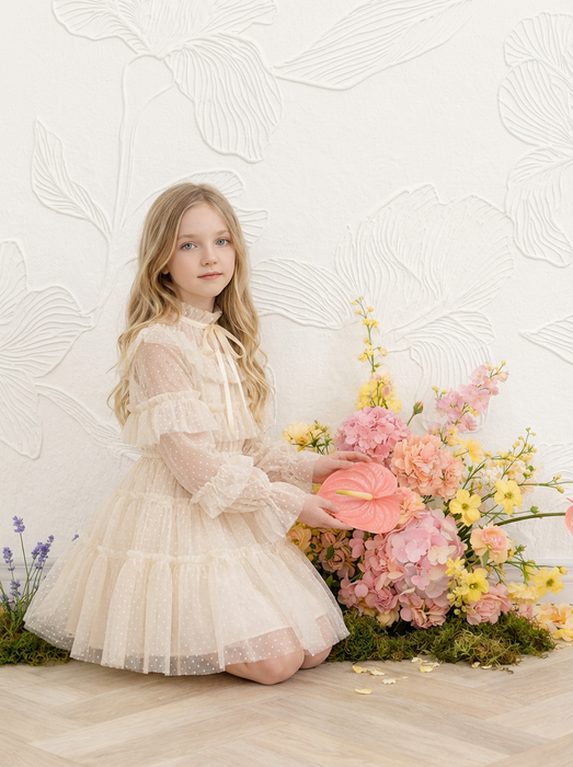 Amelie Ivory Dotted Tulle Dress (PRE ORDER)