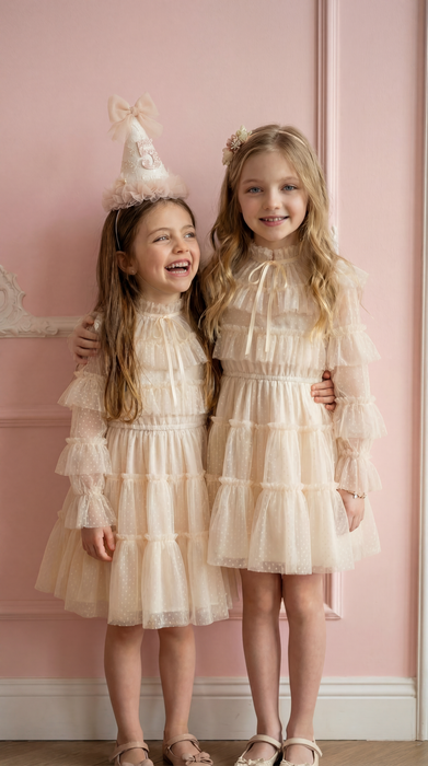 Amelie Ivory Dotted Tulle Dress (PRE ORDER)