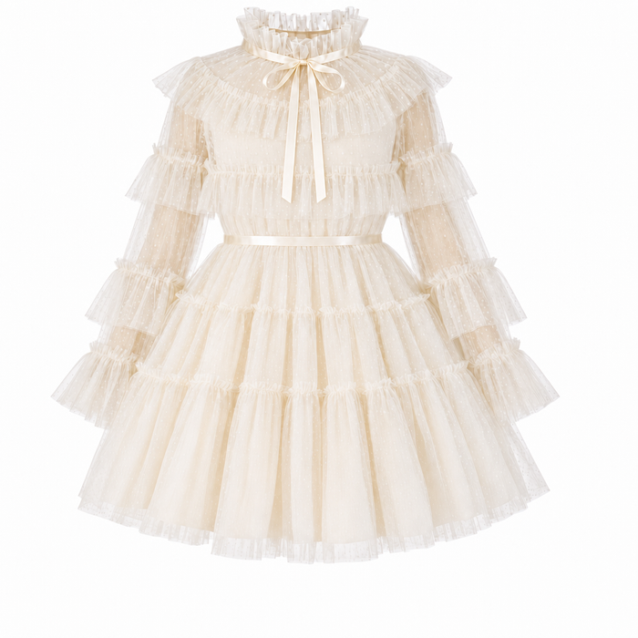 Amelie Ivory Dotted Tulle Dress (PRE ORDER)