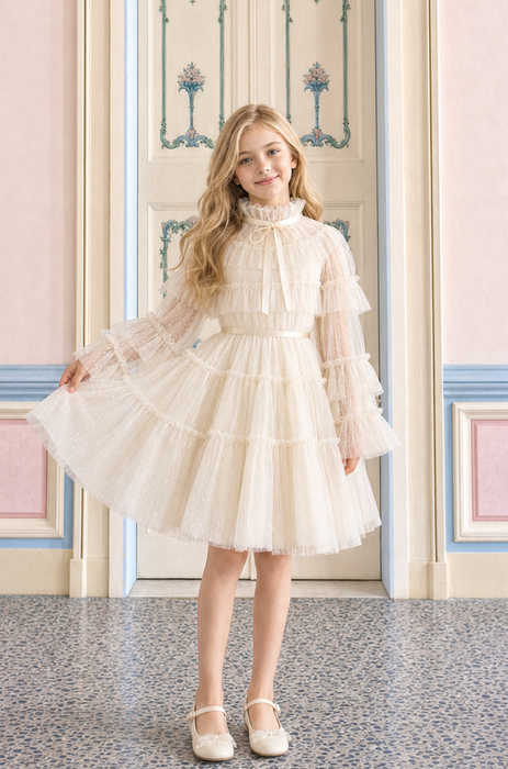 Amelie Ivory Dotted Tulle Dress (PRE ORDER)