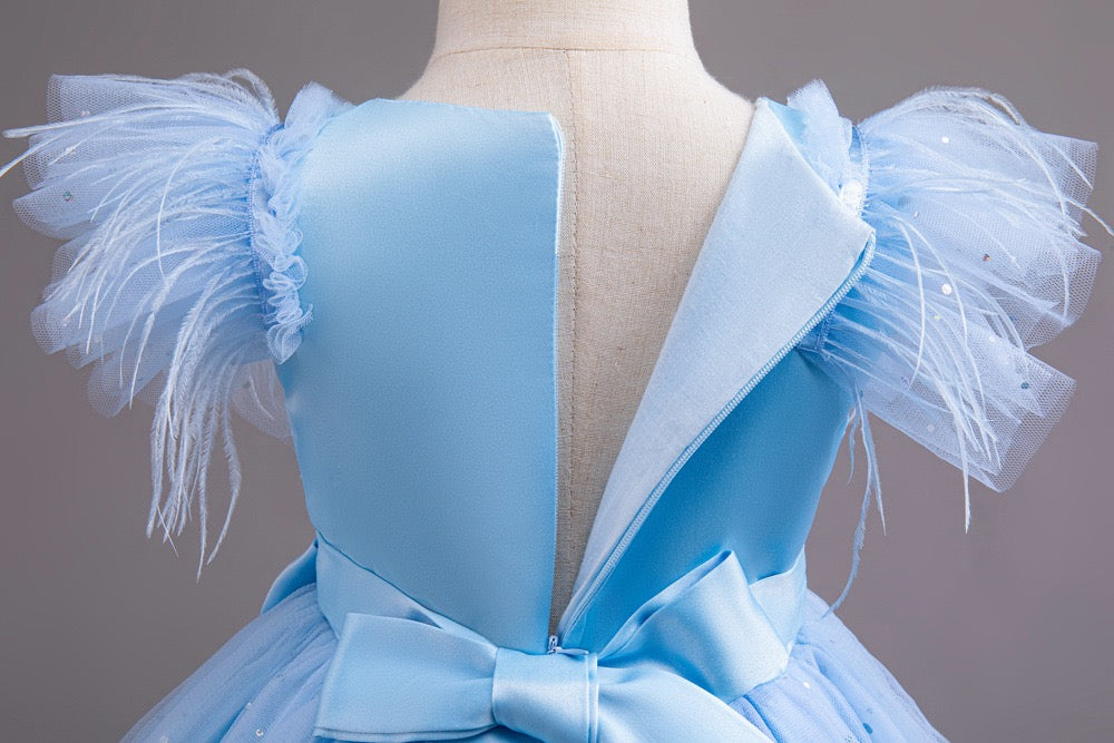 Aurora Tulle Ruffle Dress – Blue Fairy Tale Birthday