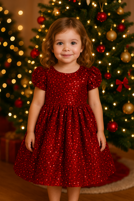 Scarlett Christmas Red Sequins Dress (PRE ORDER)