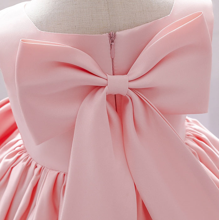 Elsie Satin Dress – Pink Princess Birthday Outfit
