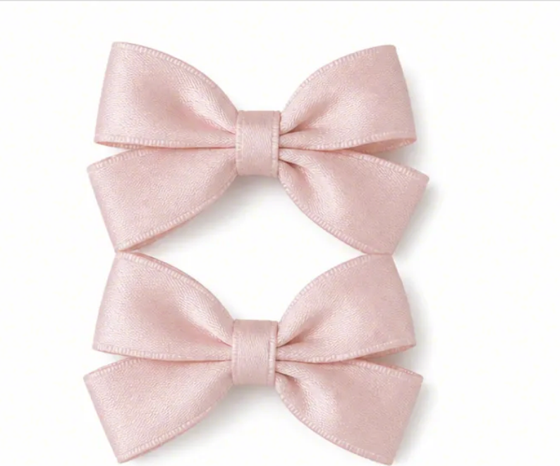 Pink Bow Hair Clips for Girls