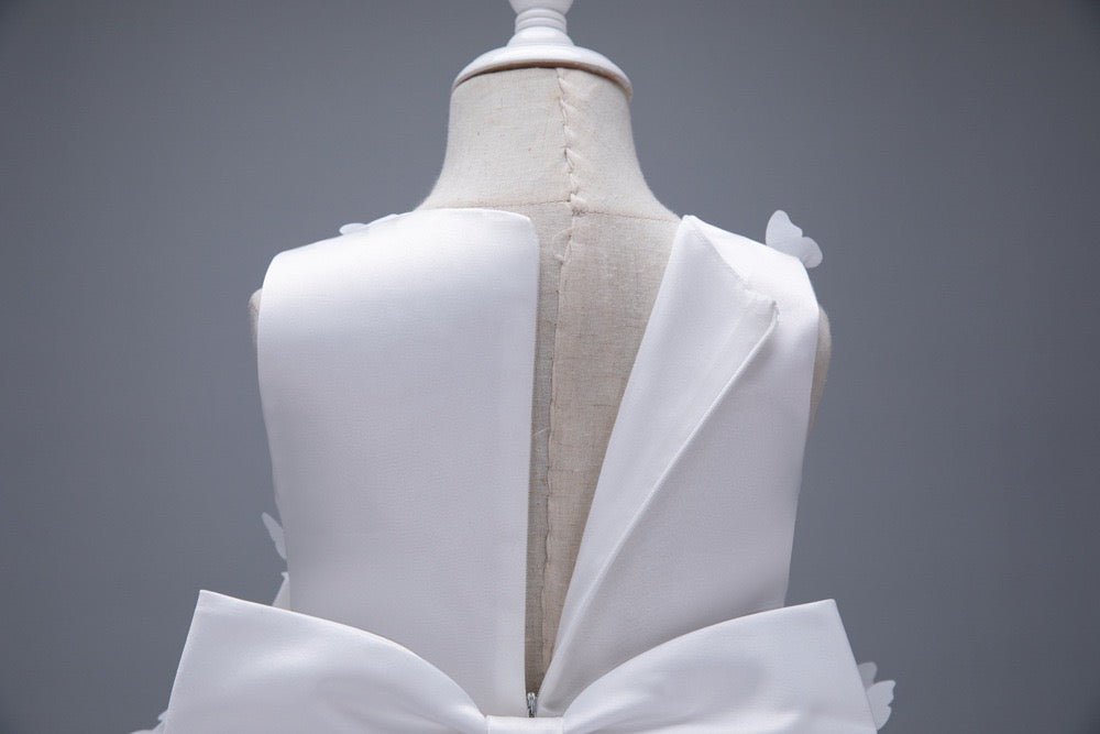 Grace Tulle Butterfly Dress – White Birthday