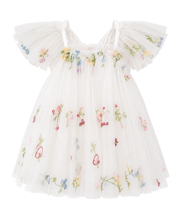 White Baby Floral Romper Dress – Newborn & Infant