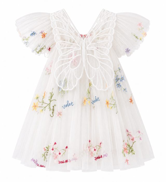White Baby Floral Romper Dress – Newborn & Infant