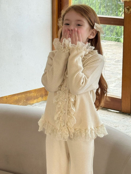 Lacey Ribbed Knit Set – Lace Ruffle