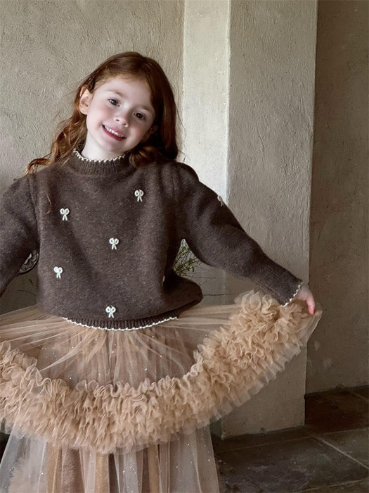 Chocolate Bow Knit PRE ORDER TWO WEEKS