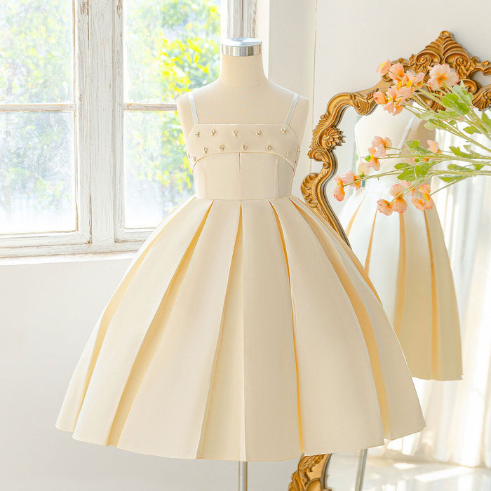 Pearl Satin Year 6 Graduation Dress for Girls