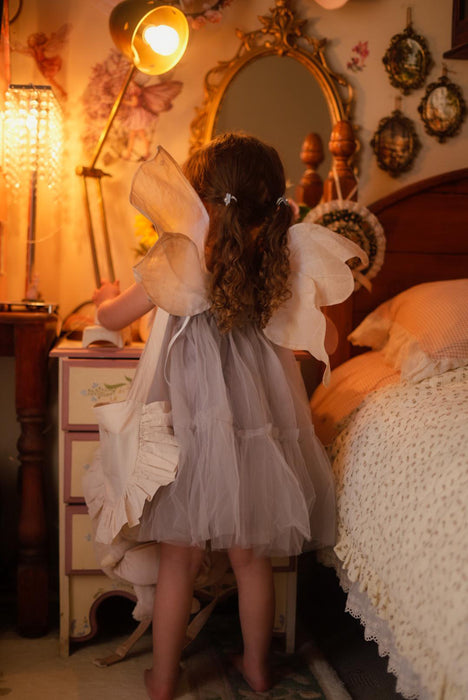 Cara Grey Bow Tutu Dress
