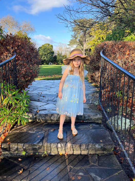 Amelia Floral Embroidered Tulle Dress