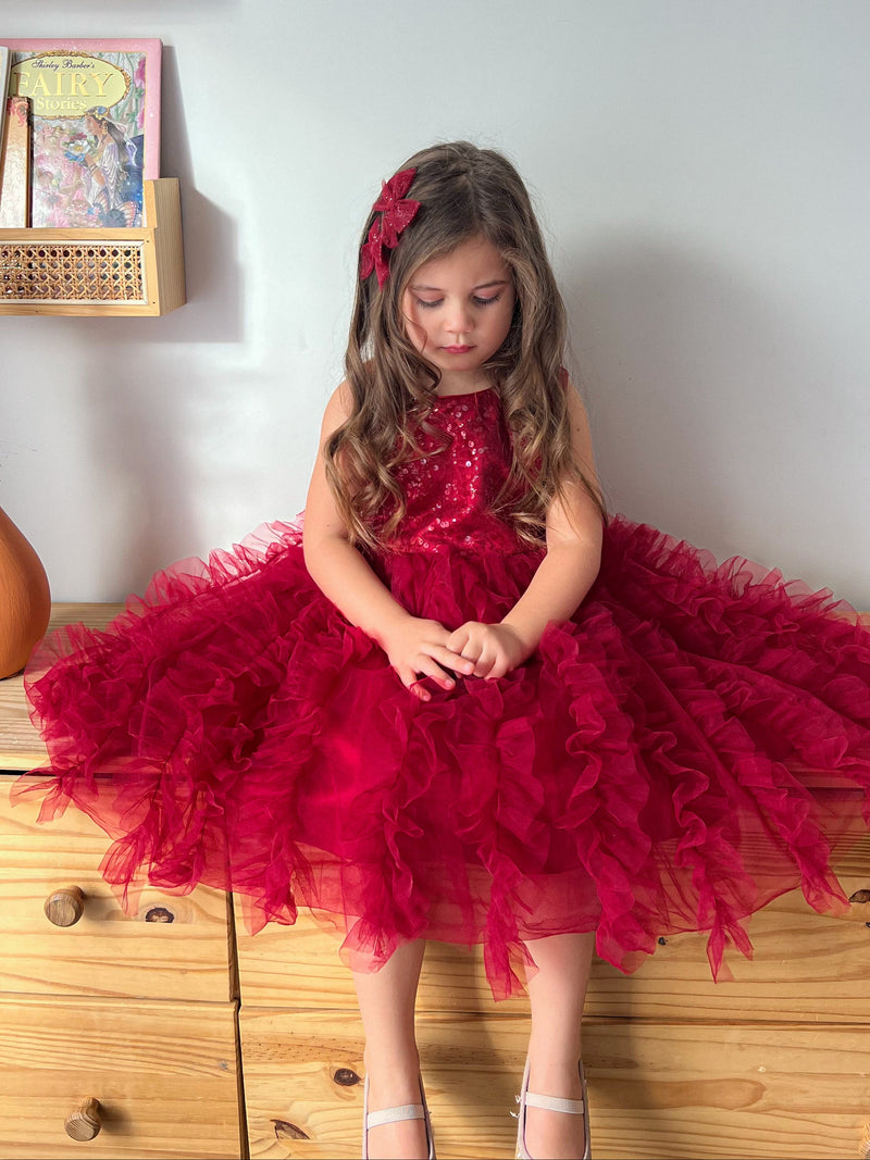 Eva Red Sequin Christmas Tutu Dress for Girls