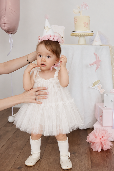 White Baby Tulle Dress – Newborn & Infant Occasion Dress