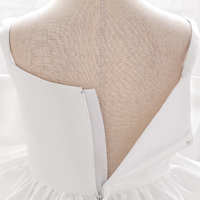 Betty Satin Tulle Dress – White Princess Party Outfit