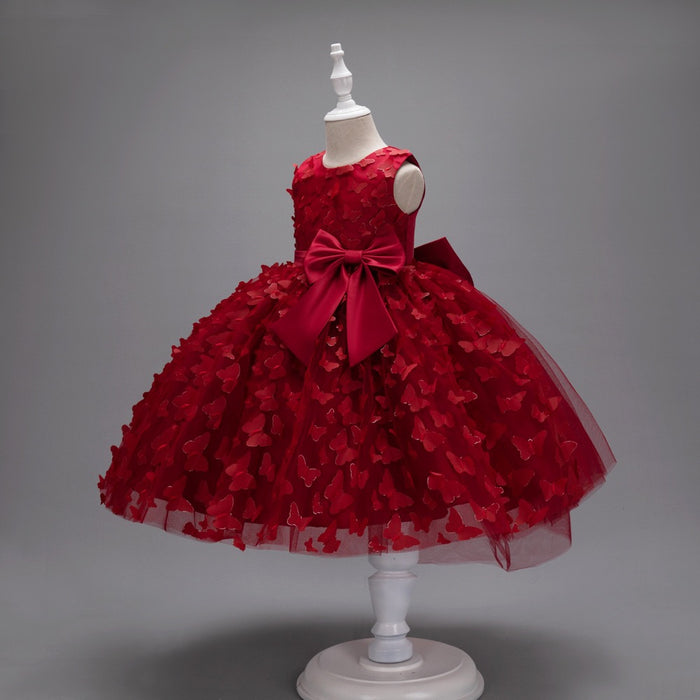 Grace Tulle Butterfly Dress – Red Birthday