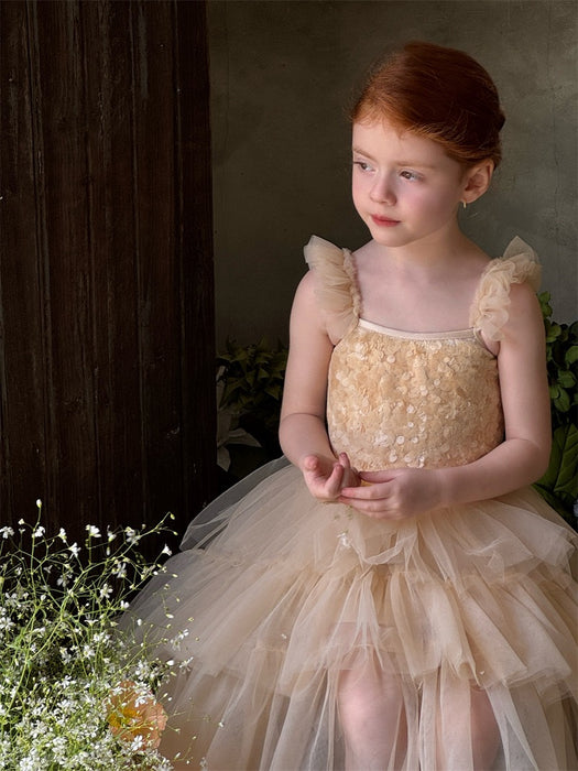 Julie Sequin Lace Tulle Dress – Layered Flower Girl Party