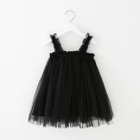 Black Tulle Party Dress for Baby Girls