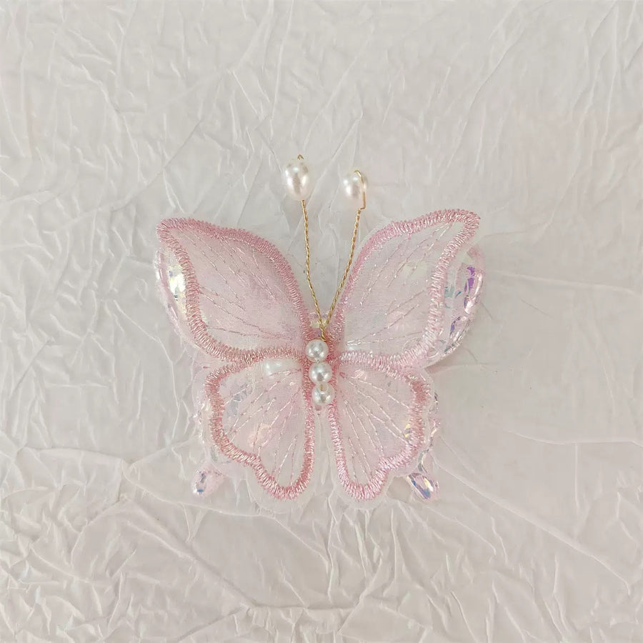 Pink Butterfly Hair Clips for Girls