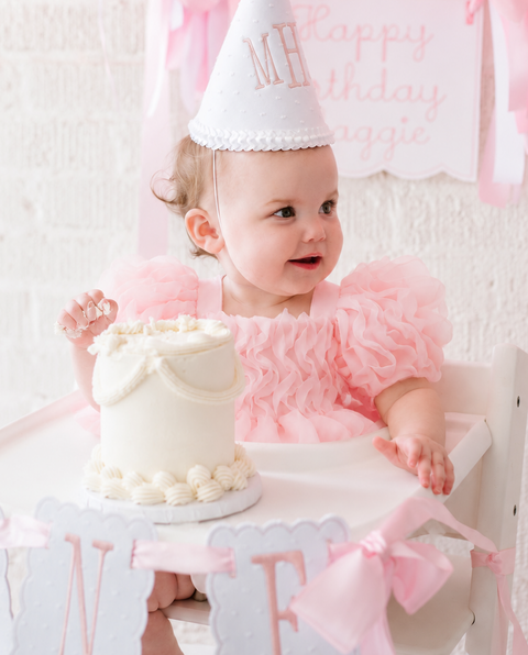 Daisy Ruffled Puff Sleeve Pink Organza Dress