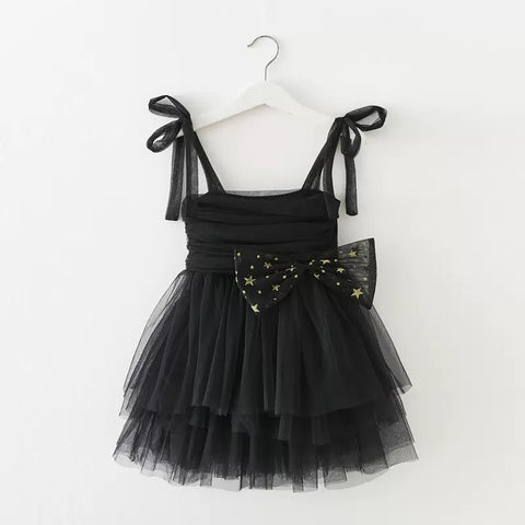 Black Star Bow Tutu Dress for Baby Girls