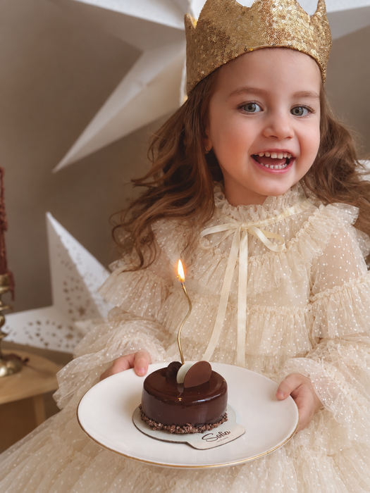 Amelie Ivory Long Sleeve Party Dress for Girls