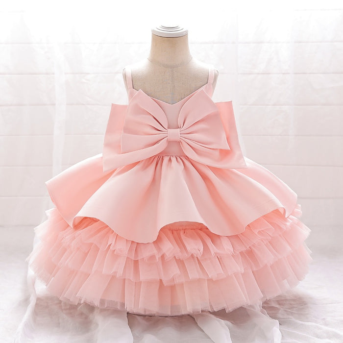 Betty Satin Tulle Dress – Pink Princess Party Outfit