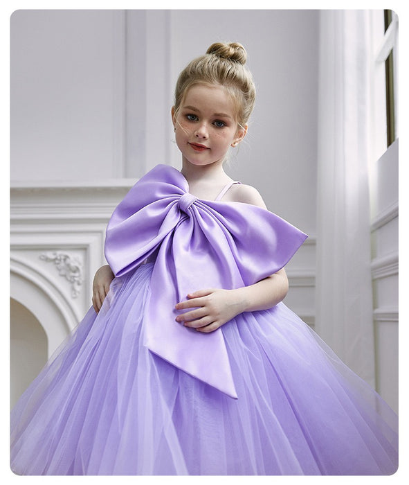 Violet Tulle Bow Dress – Lavender Birthday Party