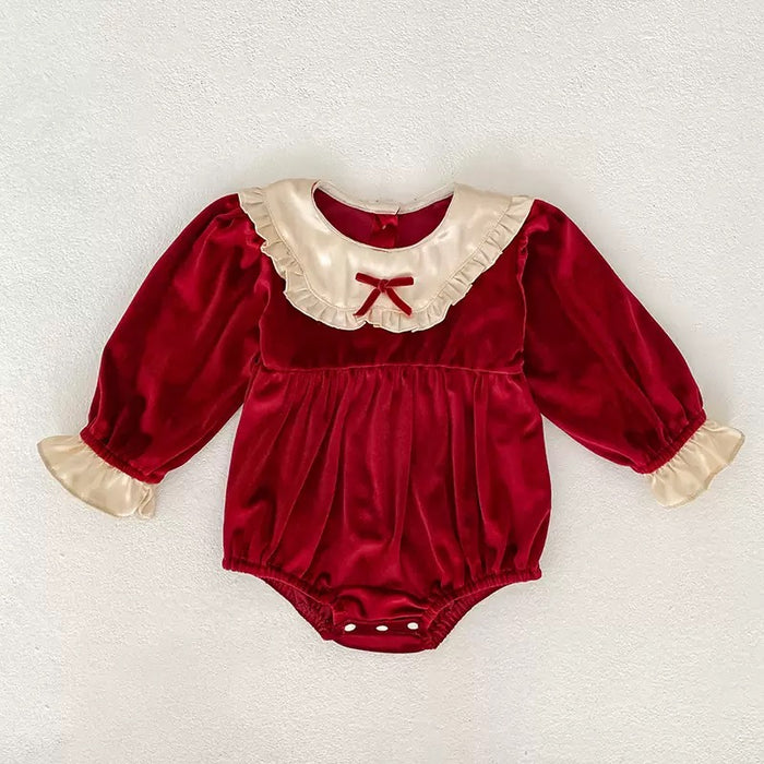 Ruby Bow Christmas Baby Romper