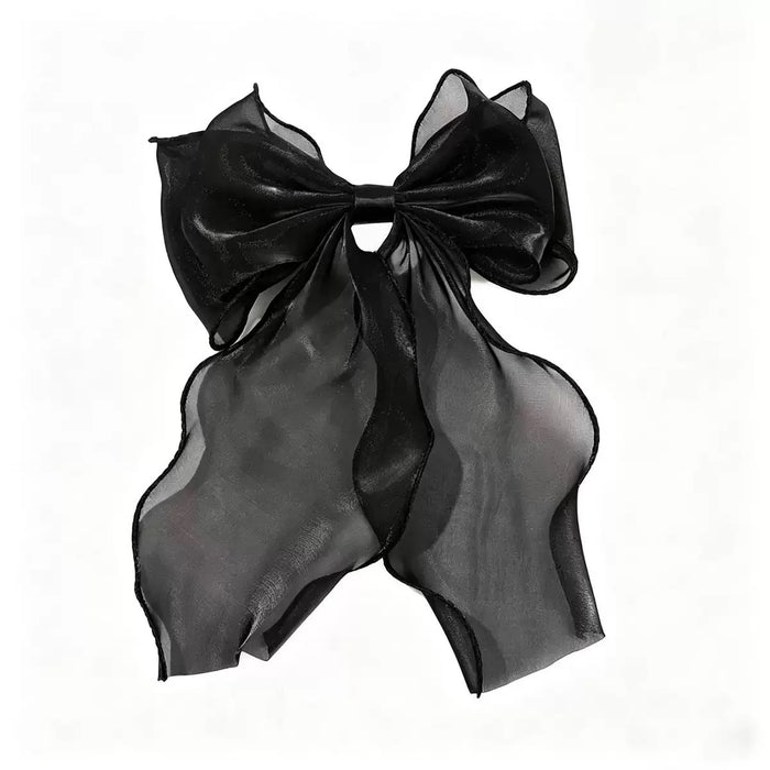 Black Organza Hair Bow for Girls