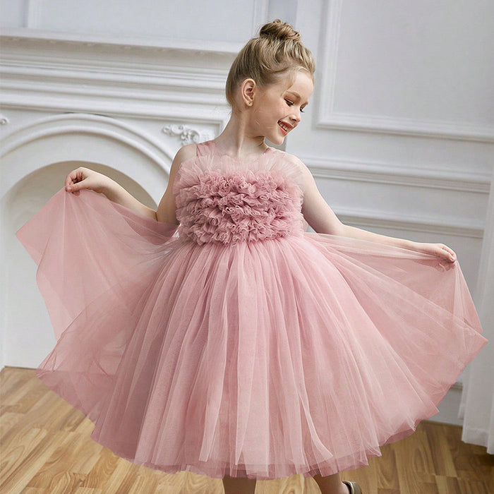 Chloe Tulle Ruffle Dress – Pink Princess Birthday