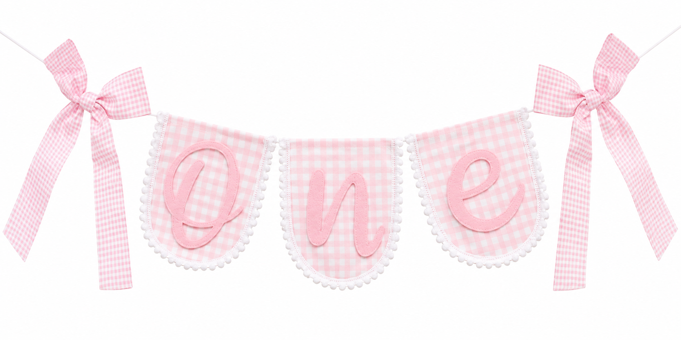 Pink Bow First Birthday Party Set