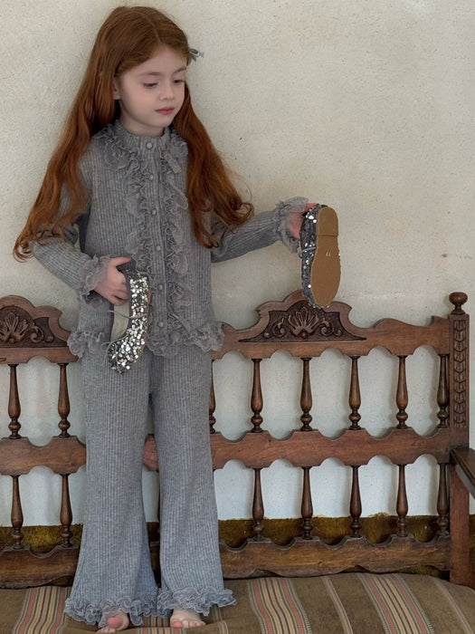 Lacey Ribbed Knit Set – Lace Ruffle