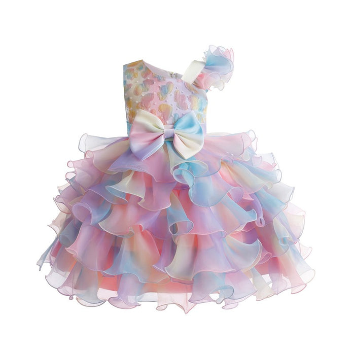 Luna Organza Ruffle Dress – Rainbow Birthday Party