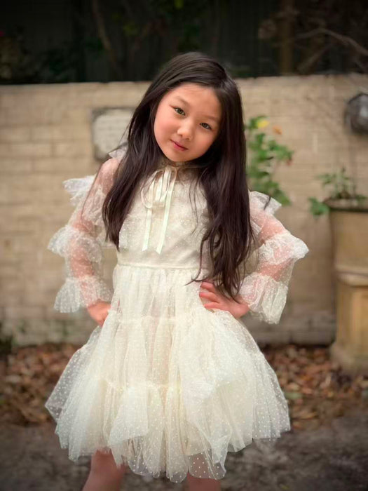 Amelie Long Sleeve Tulle Tween Girl Dress