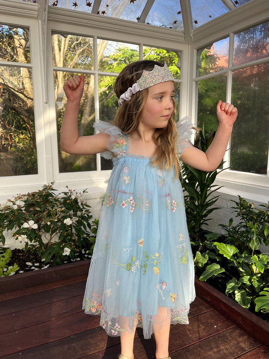 Amelia Floral Embroidered Tulle Dress