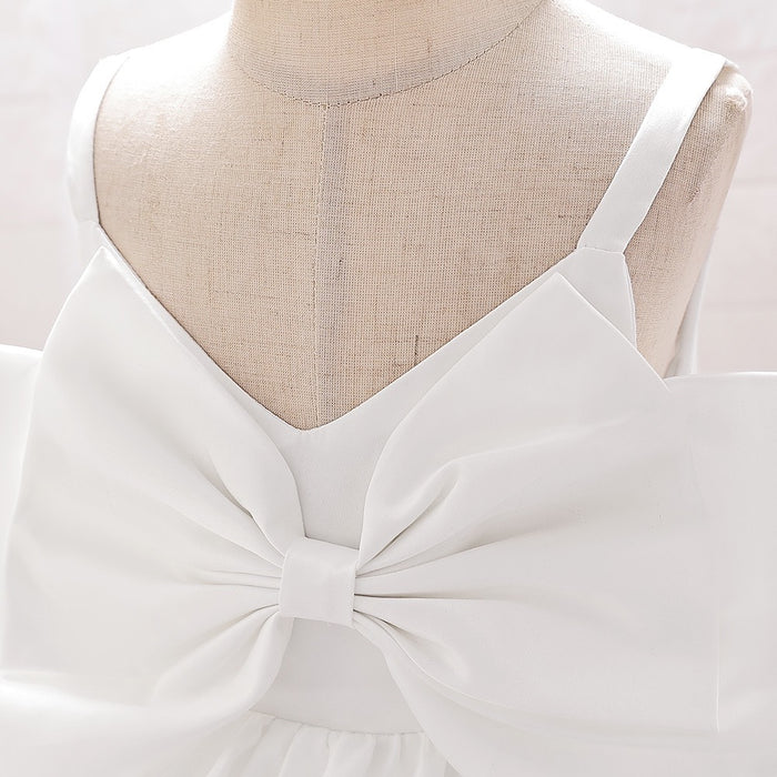 Betty Satin Tulle Dress – White Princess Party Outfit