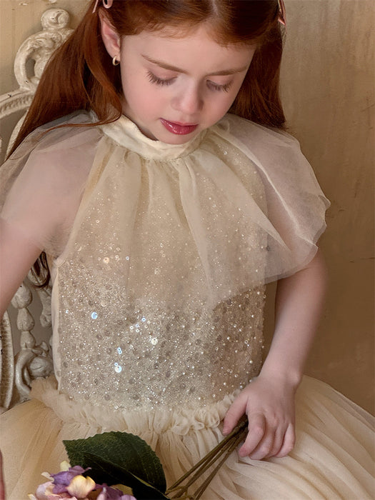 Sierra Champagne Sequin Tulle Dress