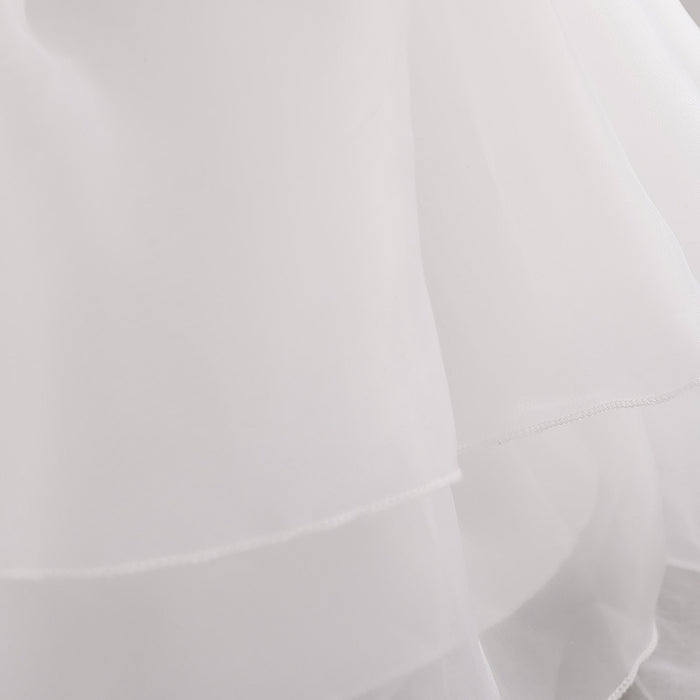 Daisy Organza Puff Sleeve Dress – White Birthday