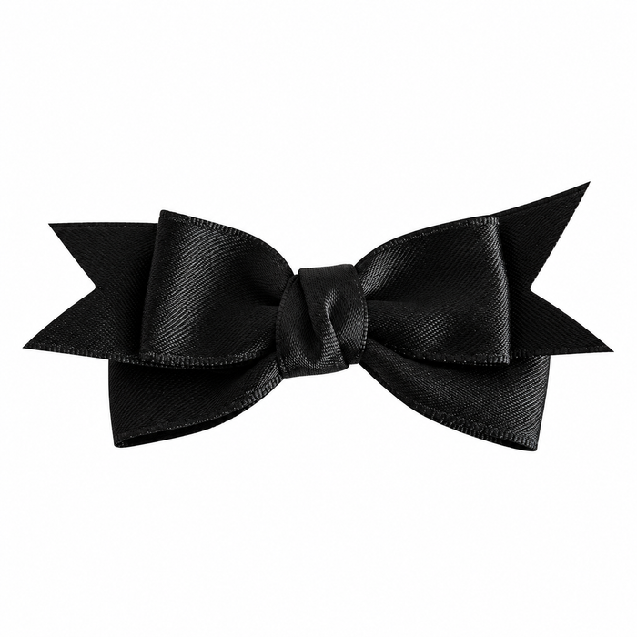 Black Satin Hair Bow for Girls
